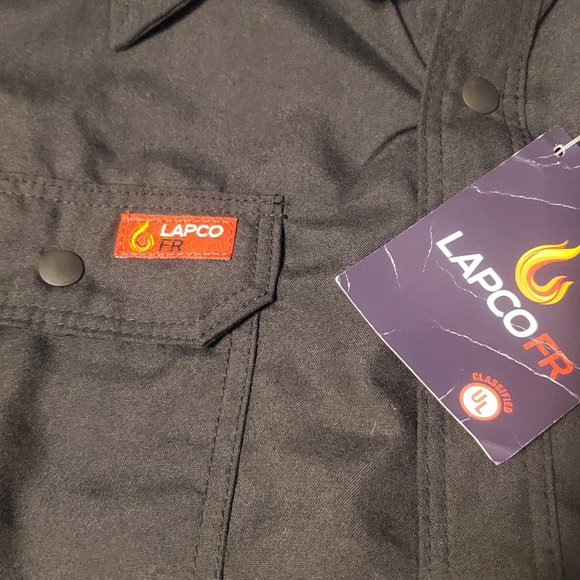 Lapco Navy Flame Resistant FR Workshirt Mens 5XL Long - Picture 4 of 7